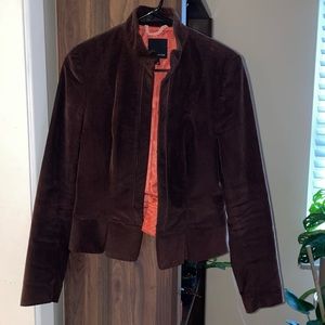 The Limited brown corduroy jacket / blazer with hook and eye closures